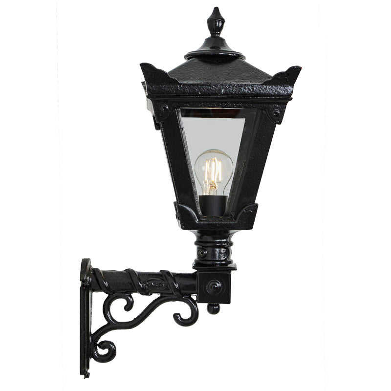 Victorian traditional cast iron wall light with decorative arm 0.58m (H043)