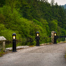 Decorative bollard light in cast iron with a frosted lens 0.7m in height.