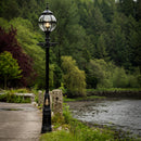 Victorian globe lamp post in cast iron 3.6m in height.