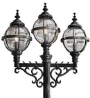 Victorian style globe lamp post triple headed in cast iron 3.6m (H233)