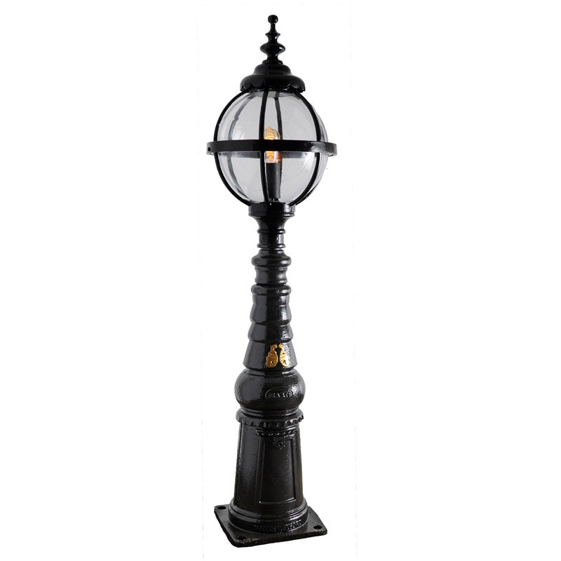 Victorian style globe pedestal light in cast iron 1.59m (H2813)