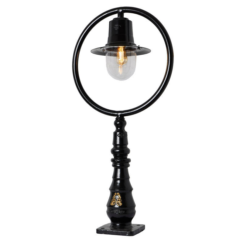 Classic railway style pedestal light in cast iron and steel 1.21m (H308)