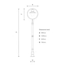 Copper railway style lamp post in cast iron and steel 1.49m (H314C)