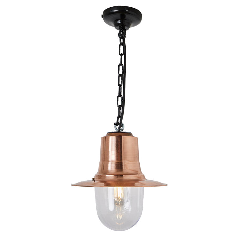 Copper railway style hanging light with chain 0.33m (H322C)