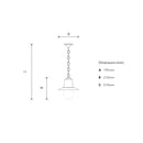 Copper railway style hanging light with chain 0.21m (H323C)