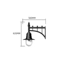 Copper railway style wall light in cast iron and steel 0.62m (H341C)