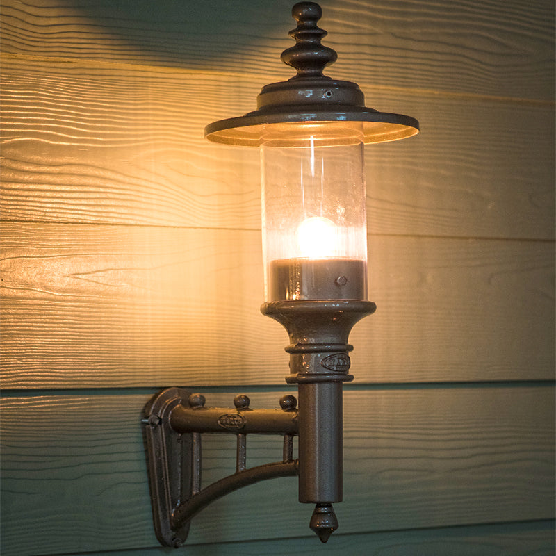 Georgian style wall light in cast iron and steel 0.58m in height.