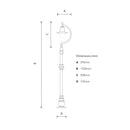 Vintage tear drop lamp post in copper, cast iron and steel 1.5m (H504C)