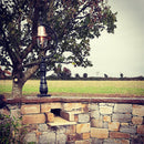 Vintage tear drop pedestal light in copper and cast iron 1.3m (H508C)