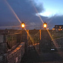 Victorian traditional cast iron pier light 0.7m in height for flat pier caps.