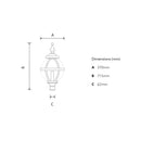 Lanterne globe victorienne en fonte - diamètre intérieur 62 mm (LN202)
