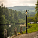 Classic railway style lamp post in cast iron and steel 3.65m in height.
