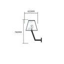 Contemporary wall light in galvanised steel with wall bracket 0.78m in height.