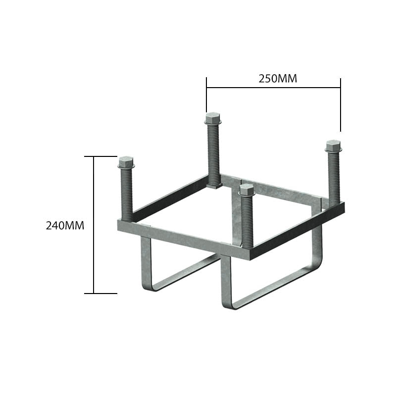 Large foundation frame, 250mm square in galvanised steel (FF01)