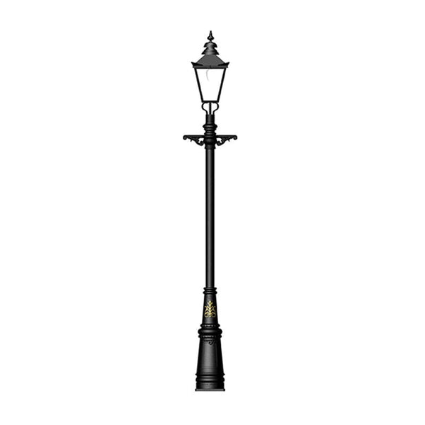 Victorian traditional cast iron lamp post 3.5m in height.