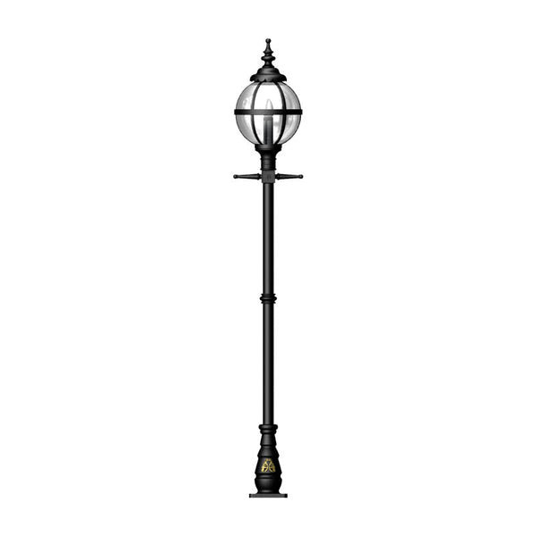 Victorian globe lamp post in cast iron 2.5m in height.