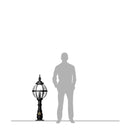 Victorian globe pedestal light in cast iron 1.1m in height.