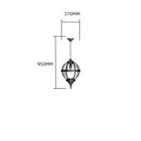 Victorian globe galvanised steel hanging light 0.65m in height with chain.