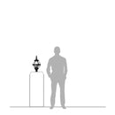 Victorian globe pier light in cast iron 0.42m in height for narrow pier caps.