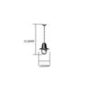 Classic railway style hanging light 0.21m in height with chain.