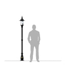 Georgian style lamp post in cast iron and steel 2.21m in height.