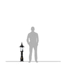 Georgian style pedestal light in cast iron and steel 0.98m in height.