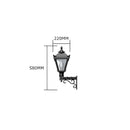 Victorian traditional cast iron wall light 0.58m in height with decorative arm.