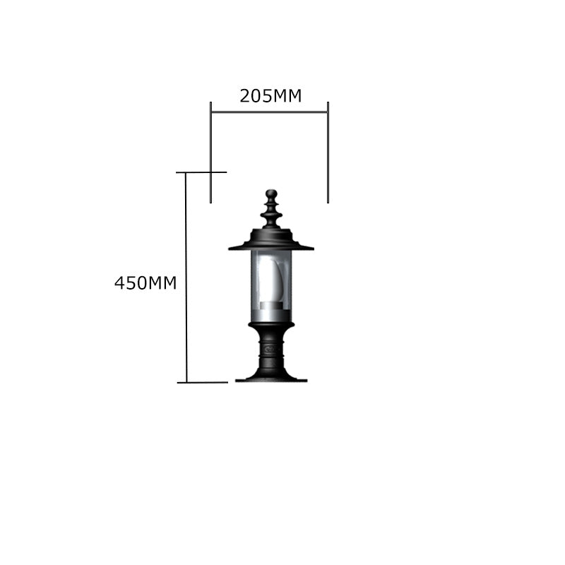 Georgian style pier light in cast iron and steel 0.45m in height for flat piers.