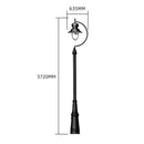 Vintage tear drop lamp post in cast iron and steel 3.7m in height.