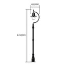 Vintage tear drop lamp post in cast iron and steel 2.5m in height.