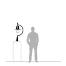 Vintage tear drop pier light in cast iron and steel 0.91m in height.