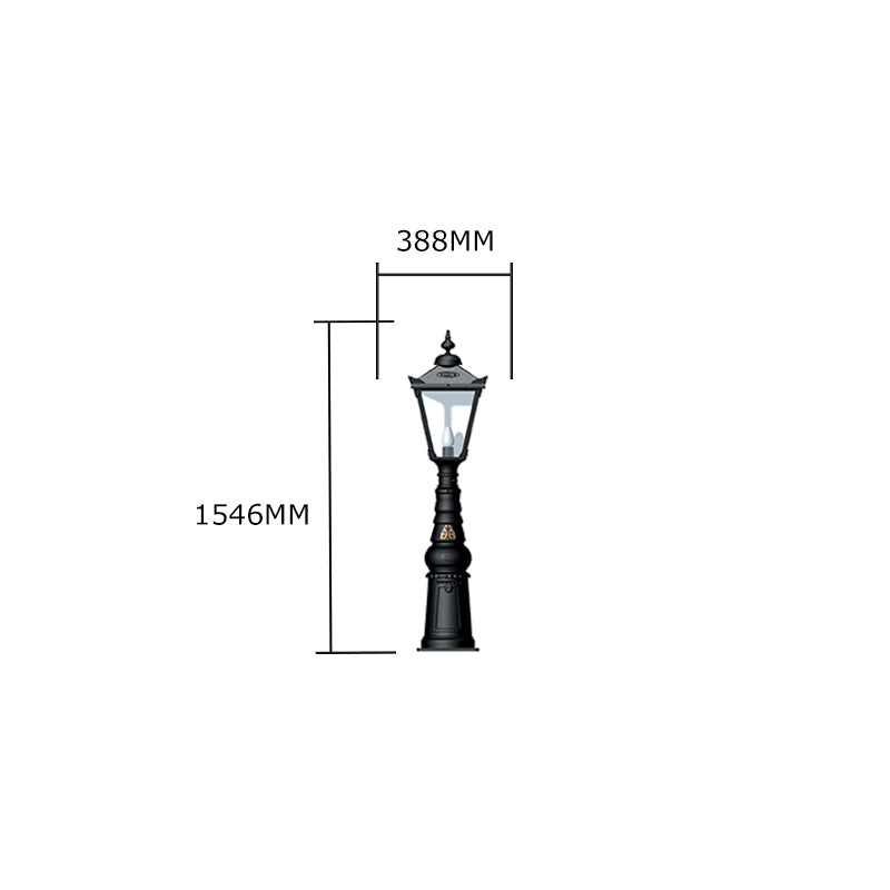 Victorian traditional cast iron pedestal light 1.54m in height.