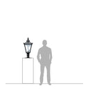 Victorian traditional cast iron pier light 0.83m in height for flat pier caps.