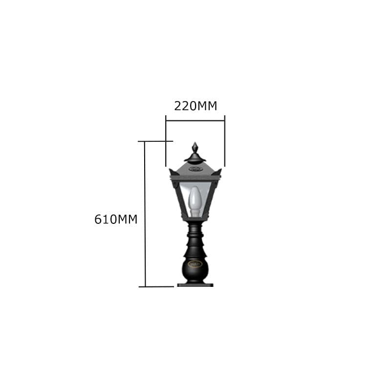 Victorian traditional cast iron pedestal light 0.6m in height.