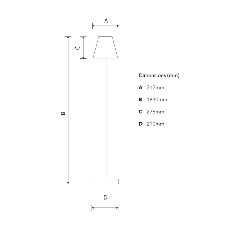Zeitgenössischer Laternenpfahl aus verzinktem Stahl 1,8 m (BR02)
