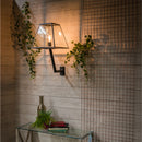 Contemporary wall light in galvanised steel with wall bracket 0.78m in height.