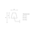 Contemporary wall light with angled bracket 0.5m (BRW2)