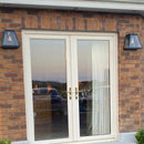 Contemporary bulkhead wall light in galvanised steel 0.29m in height.