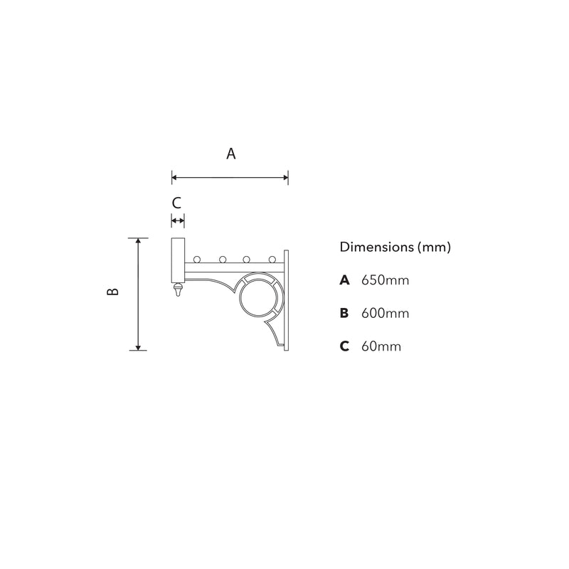 Traditional wall bracket - 76mm O.D. (BT100)