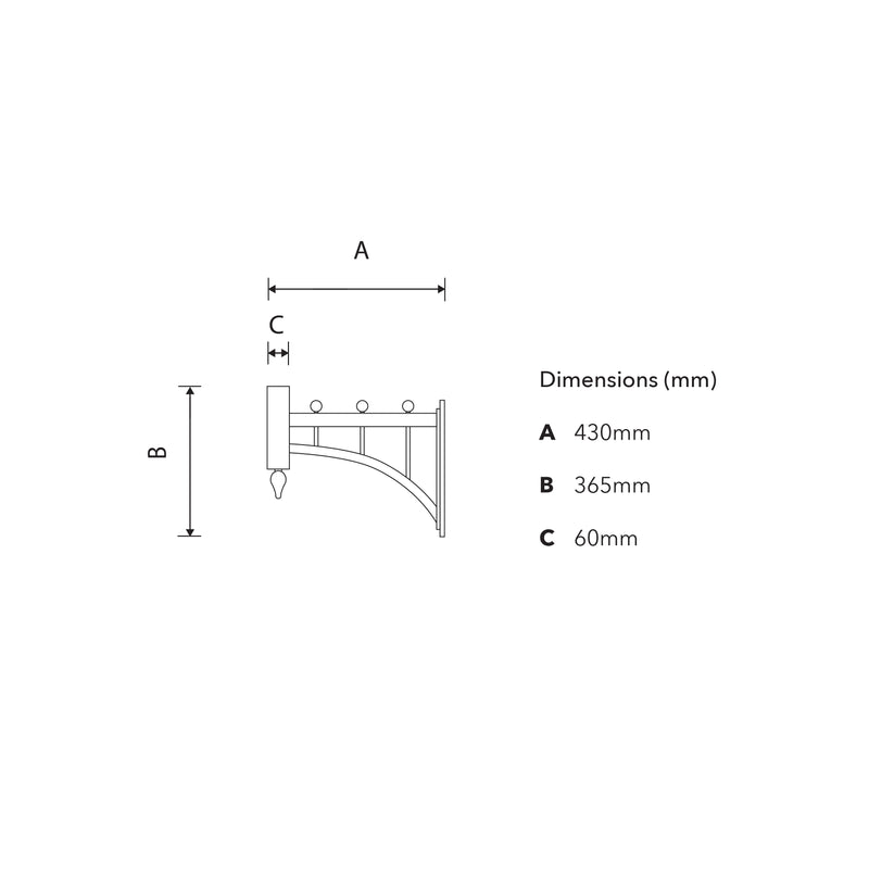 Courtyard wall bracket - 60mm O.D. (BT401)