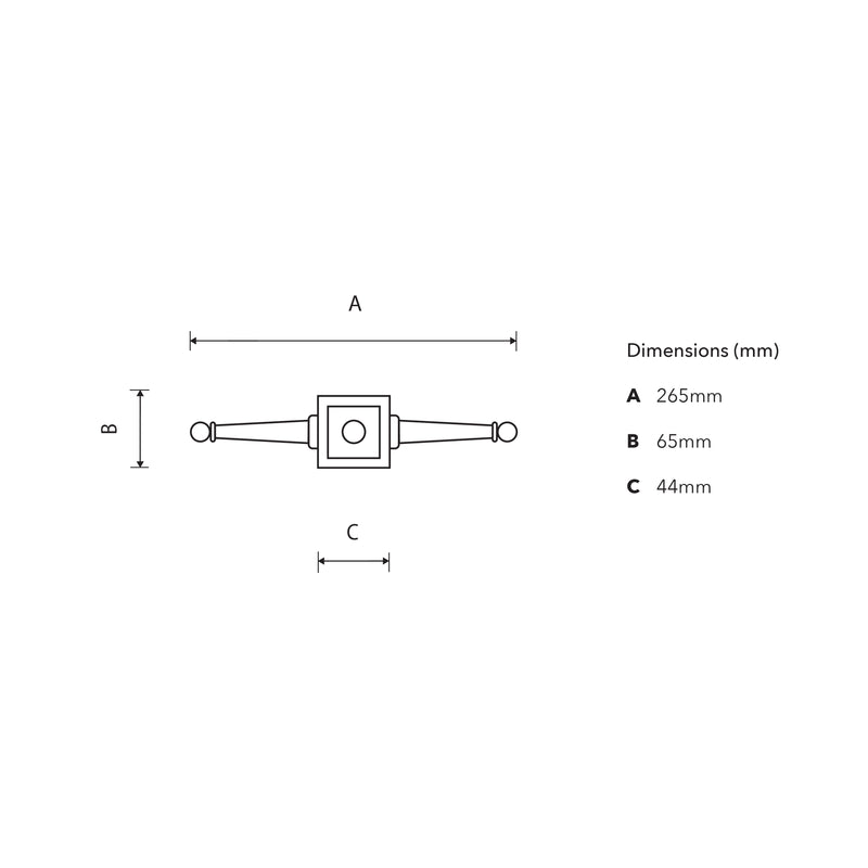 Traverse traditionnelle pour poteau de 42 mm (CA003)
