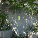 Outdoor pendant lamp with 5m textile cable with IP65 lampholder - Green (H723G)
