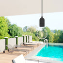 Outdoor pendant lamp with 5m textile cable with IP65 lampholder - Black (H723B)