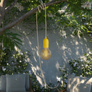 Outdoor pendant lamp with 5m textile cable with IP65 lampholder - Yellow (H723Y)
