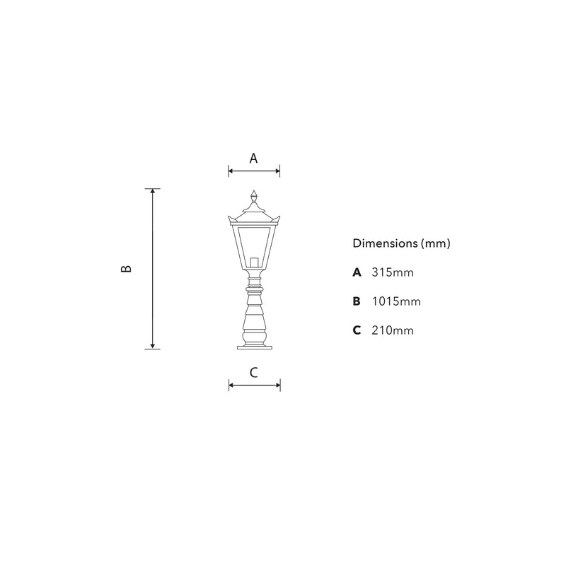 Luminaire sur pied traditionnel victorien en fonte 1,1 m (H008)