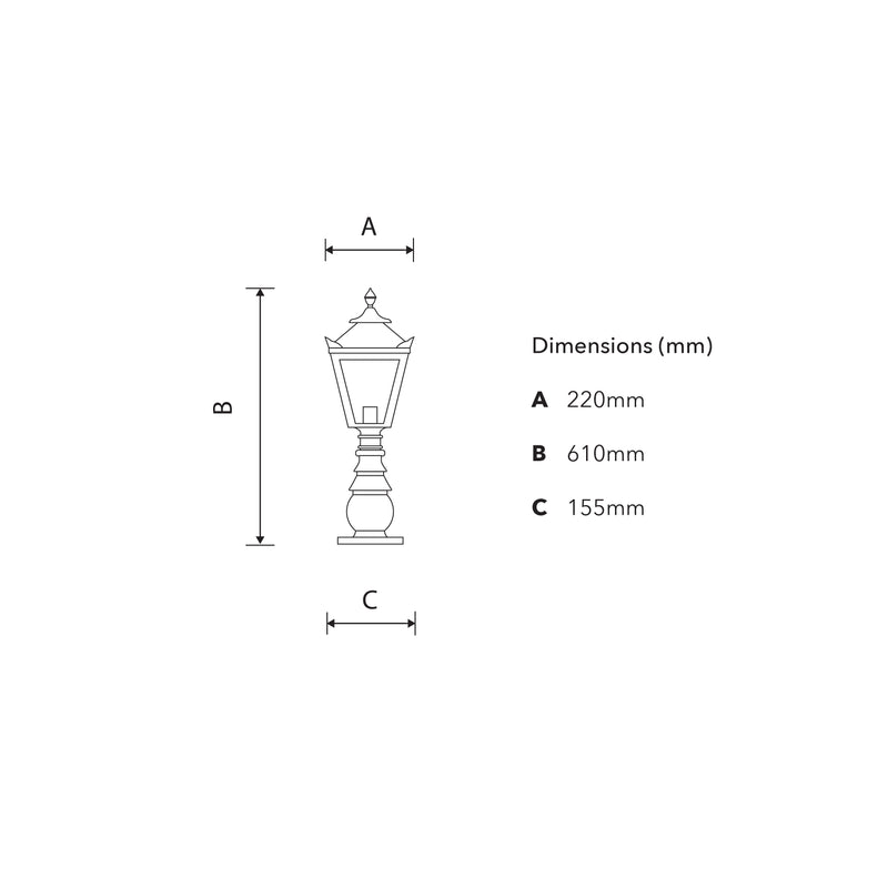 Victorian traditional cast iron pedestal light 0.6m (H009)