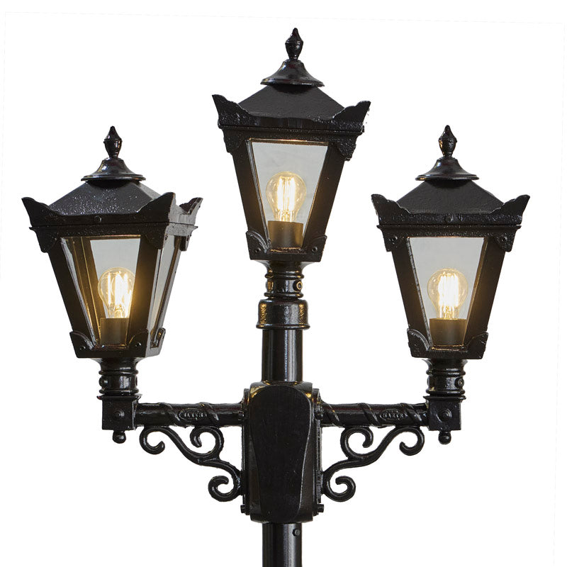 Victorian style medium triple headed lamp post 2.6m (H037)