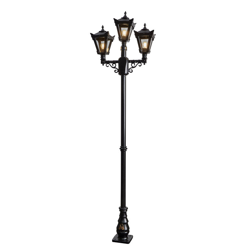 Victorian style medium triple headed lamp post 2.6m (H037)