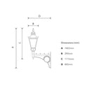 Large Victorian traditional in steel wall light 1.47m (H040)