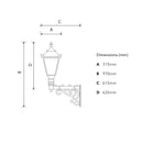 Victorian traditional cast iron wall light with decorative arm 0.97m (H041)